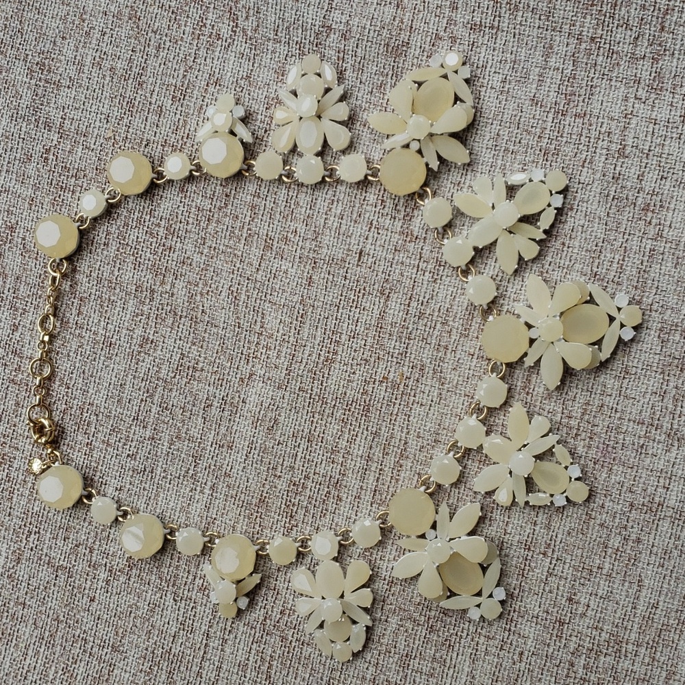 J.Crew cream and white enamel cluster necklace